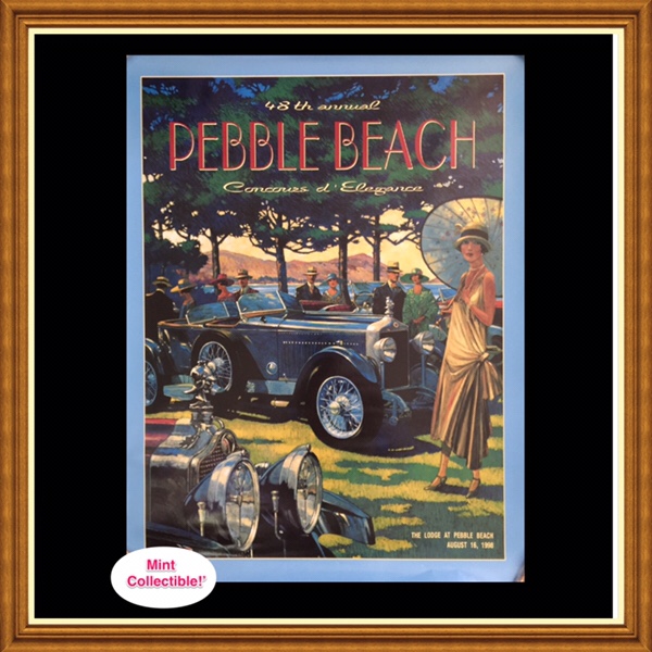 Rare 1998 48th Annual Pebble Beach Concours d’Elegance Poster 24” x 33” #AAU-AM-PM-1991-PB-01