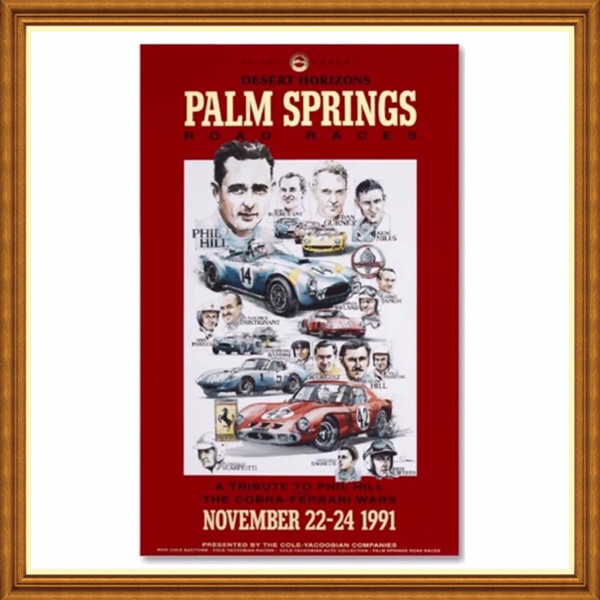 Rare 1991 7th Annual Desert Horizons Palm Springs Road Races, November 22-24, 1991 Poster 34” x 22” #AAU-AM-PM-1991-PSRR-01